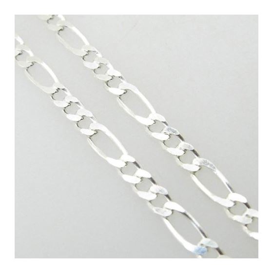 Silver Figaro link chain Necklace BDC84 2