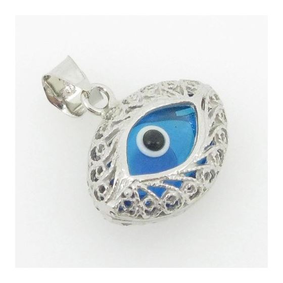 womens bp127 kabbalah evil eye .925 Sterling Silver good luck charm pendant 2