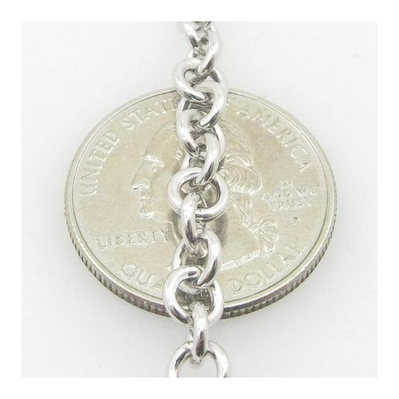 Ladies .925 Italian Sterling Silver Open Link Heart Bracelet Length - 8 inches Width - 5mm 4