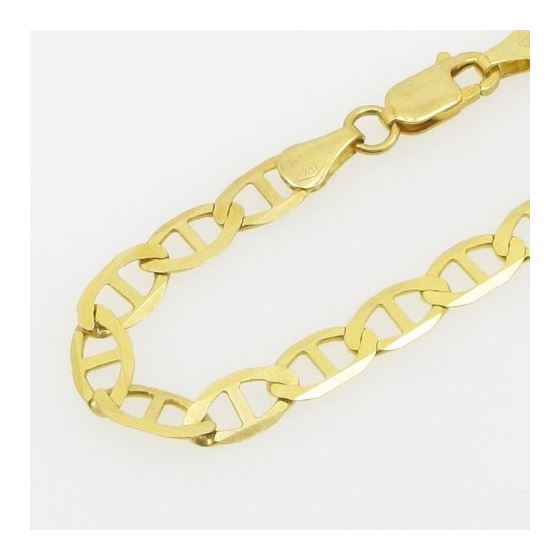 Mens 10k Yellow Gold figaro cuban mariner link bracelet AGMBRP38 8 inches long and 5mm wide 2