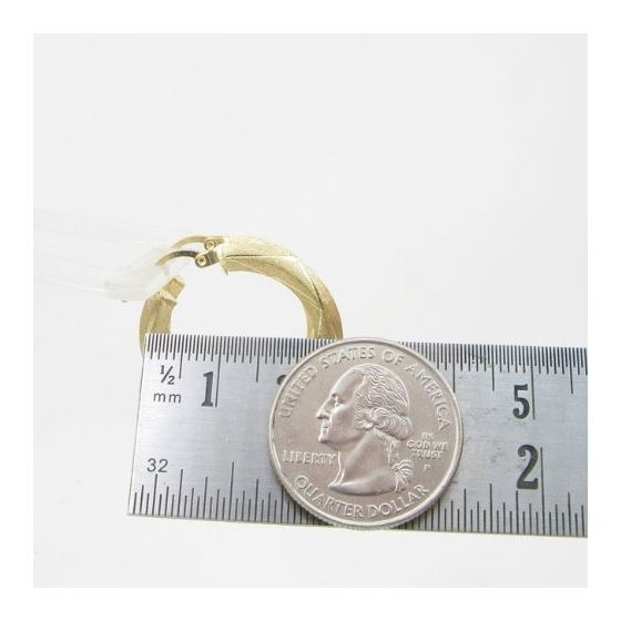 10k Yellow Gold earrings Round hoop AGBE48 4