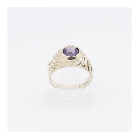 10k Yellow Gold Syntetic purple gemstone ring ajjr51 Size: 2 2