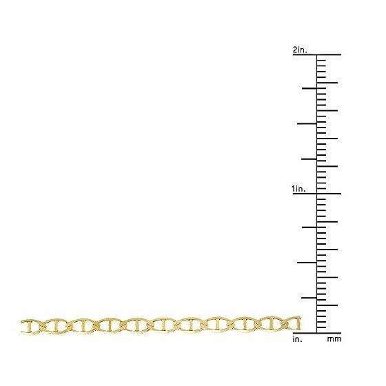 14K Yellow Gold 3.2mm wide Diamond Cut Mariner Link Solid Chain with Lobster Clasp 4