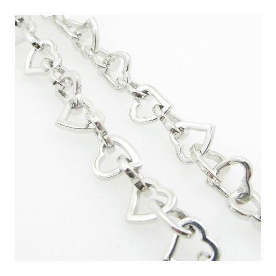 Ladies .925 Italian Sterling Silver Heart Link Necklace Length - 16 inches Width - 10mm 4