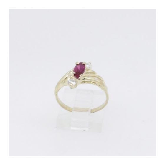 10k Yellow Gold Syntetic red gemstone ring ajr49 Size: 6.75 2