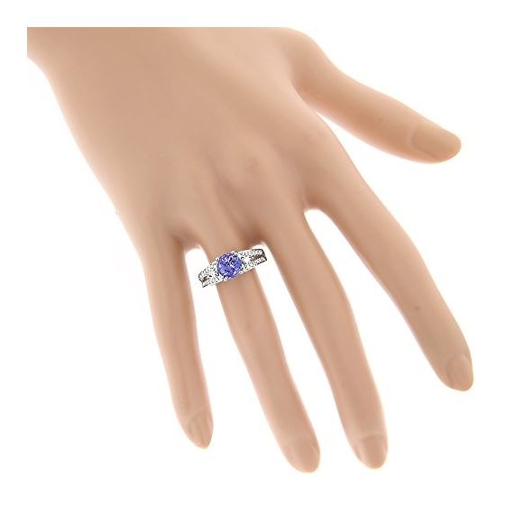 14K Natural Diamond Tanzanite Engagement Ring Fo-4