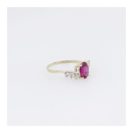 10k Yellow Gold Syntetic red gemstone ring ajr4 Size: 7.75 4