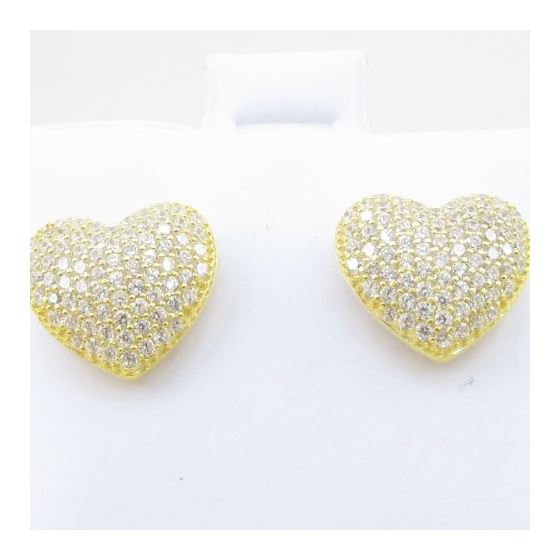 Womens .925 sterling silver Yellow heart earring 5mm thick and 11mm wide 2