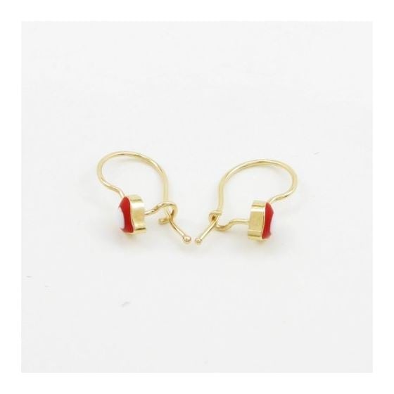 14K Yellow gold Simple heart hoop earrings for Children/Kids web63 2