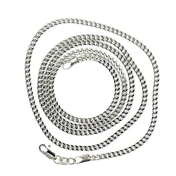 10K WHITE Gold HOLLOW FRANCO Chain - 22 Inches Long 2.1MM Wide 2