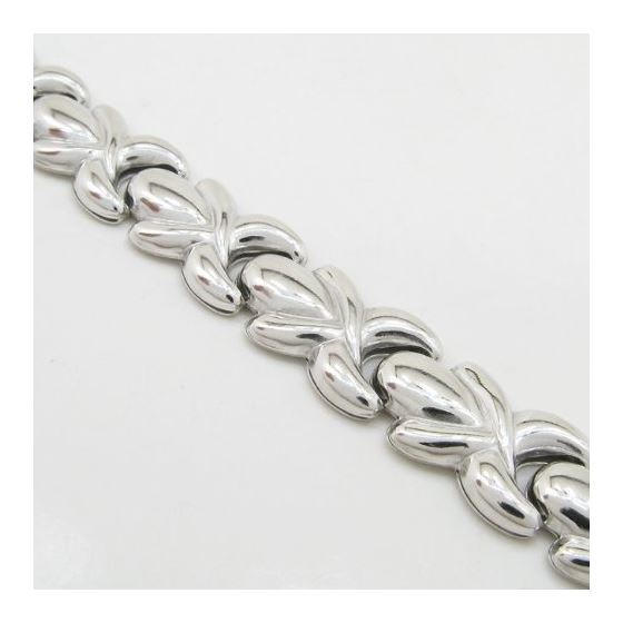 Women silver link bracelet SB2 7.5 inches long and 10mm wide 2