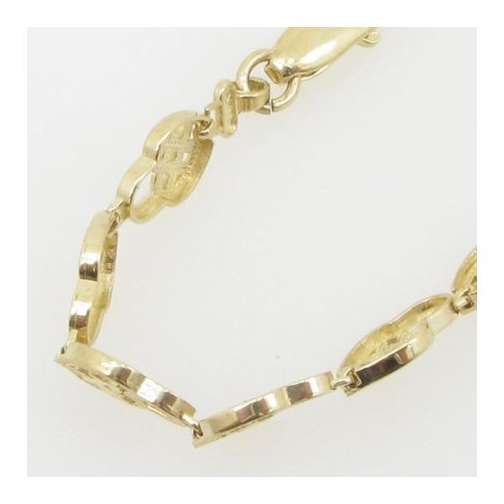 Women 10k Yellow Gold link vintage style bracelet AGWBRP6 7.25 inches long and 7mm wide 2
