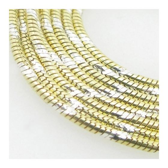 Ladies .925 Italian Sterling Silver Two Tone Snake Link Chain Length - 24 inches Width - 1mm 2