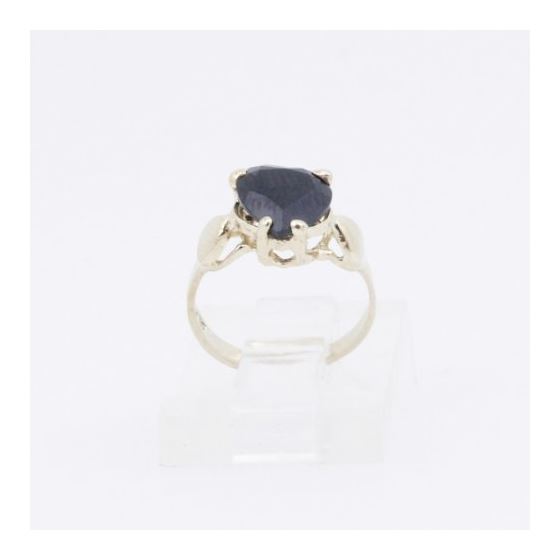 10k Yellow Gold Syntetic black gemstone ring ajjr38 Size: 1 2