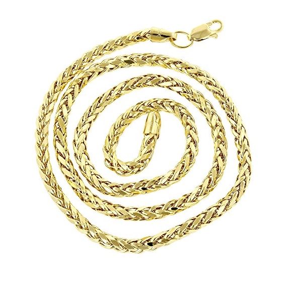 14K Yellow Gold Franco Chain 4Mm Wide Diamond Cu-2