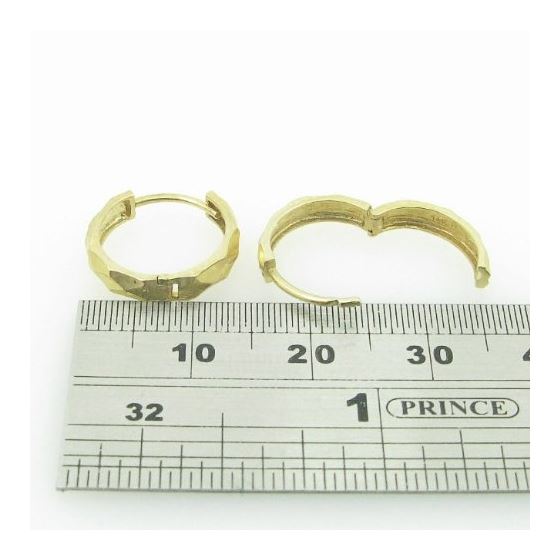 womens bp15 fancy earrings 14K yellow gold italian ball stud huggie hoop 4