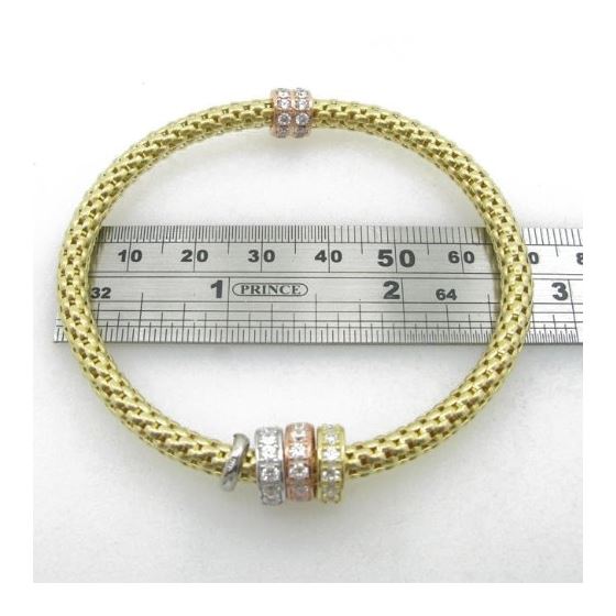 Ladies .925 Italian Sterling Silver yellow fancy italian primavera bracelet Diameter - 2.55 inches 4
