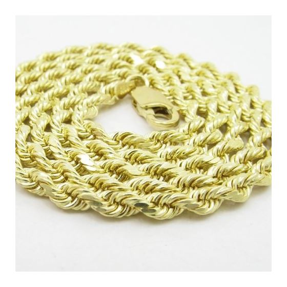 "Mens 10k Yellow Gold skinny rope chain ELNC7 20"" long and 3mm wide 2"