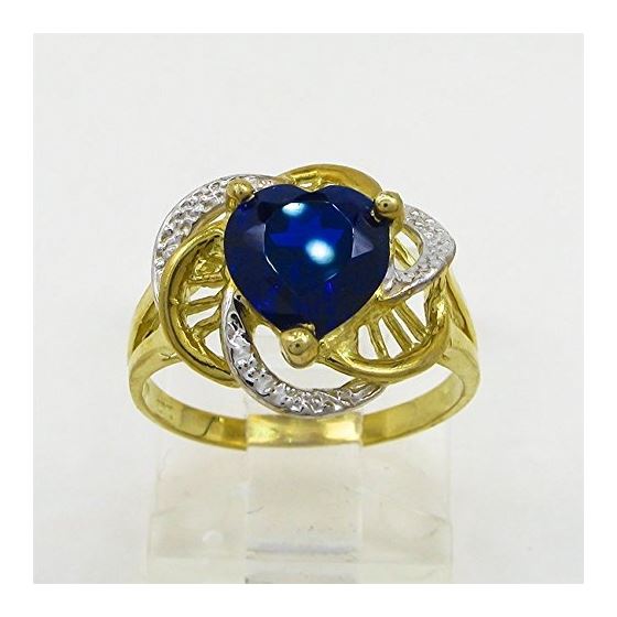 10K Yellow Gold womens heart gemstone ring ASVJ15 2