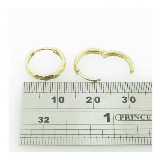 womens bp13 fancy earrings 14K yellow gold italian ball stud huggie hoop 4