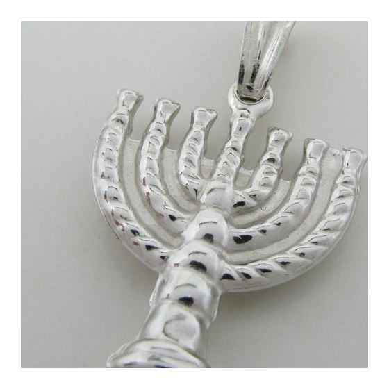 Candle menorah silver pendant SB58 29mm tall and 13mm wide 2