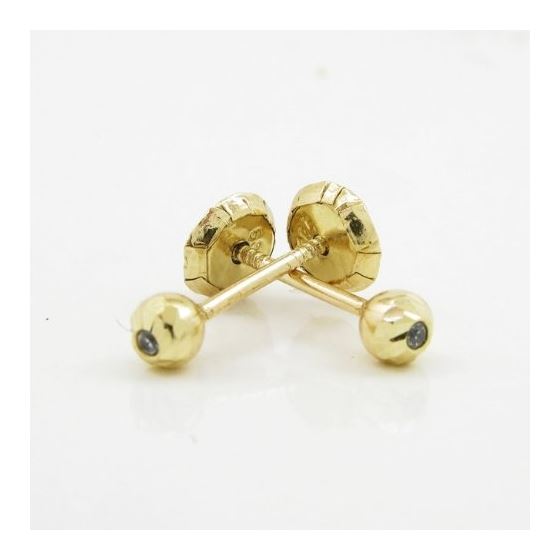 14K Yellow gold Round cz stud earrings for Children/Kids web125 4