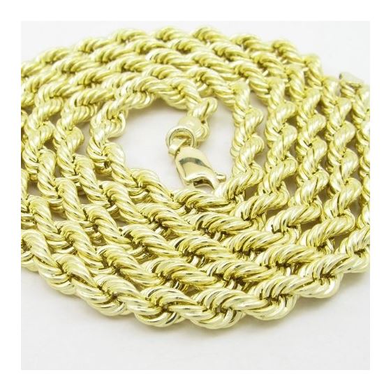 "Mens 10k Yellow Gold rope chain ELNC19 24"" long and 4mm wide 2"