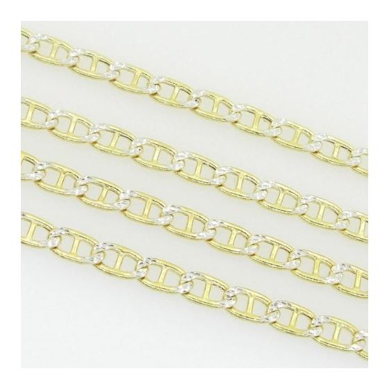 10K Yellow Gold diamond cut mariner chain GC104 4