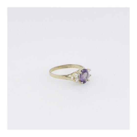 10k Yellow Gold Syntetic purple gemstone ring ajr59 Size: 6.75 4