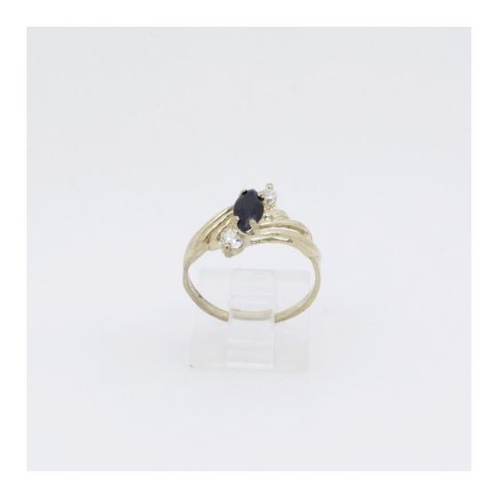 10k Yellow Gold Syntetic black gemstone ring ajr16 Size: 7 2
