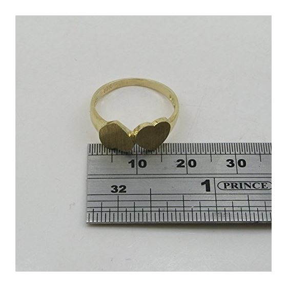 10K Yellow Gold womens dual heart ring ASVJ28 4