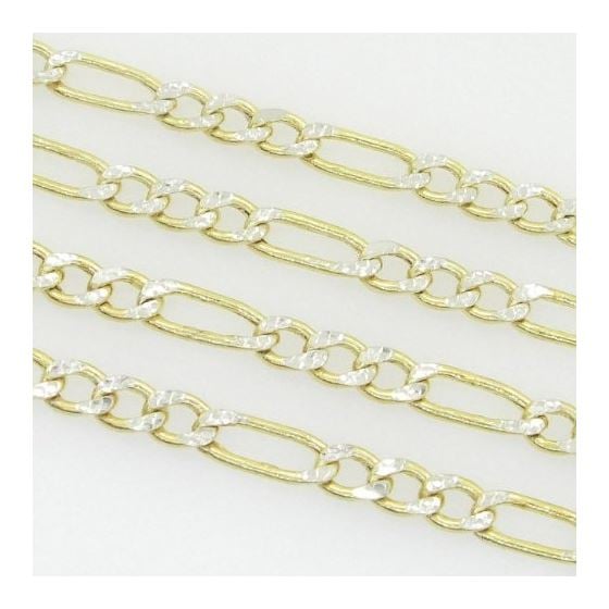 10K Yellow Gold diamond cut figaro chain GC105 4