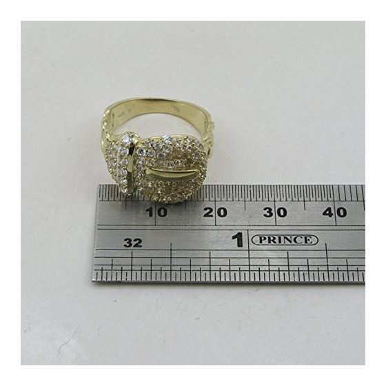 10K Yellow Gold womens designer lace ring ASVJ9 4