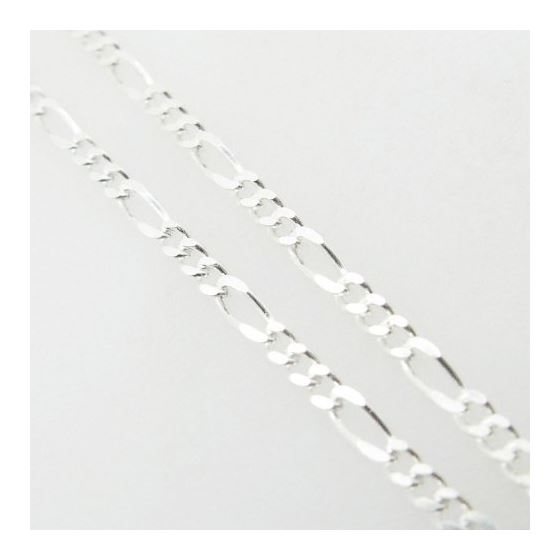 Silver Figaro link chain Necklace BDC74 2