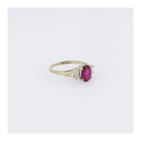 10k Yellow Gold Syntetic purple gemstone ring ajr55 Size: 6.75 4