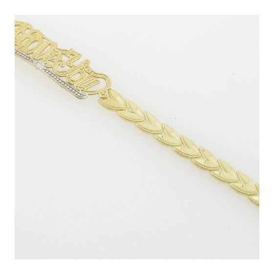 Women 10k Yellow Gold link vintage style bracelet 7.25 inches long and 10mm wide 4