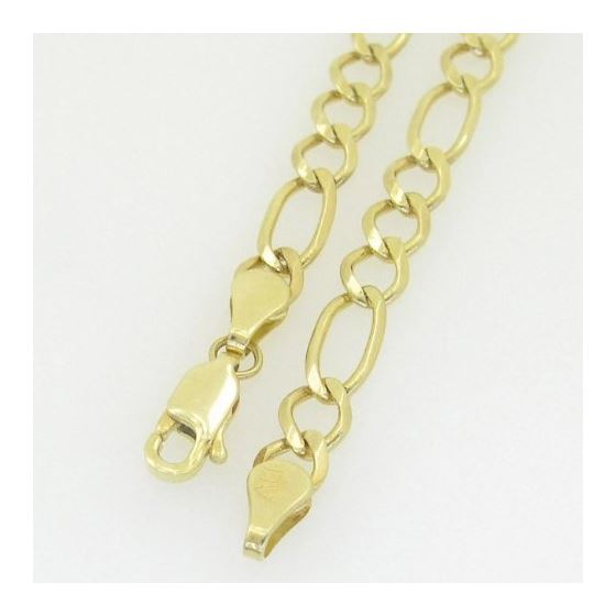 10K Yellow Gold figaro open link chain GC87 4