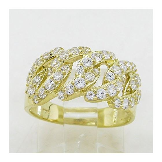 10K Yellow Gold womens wedding band engagement ring ASVJ43 2
