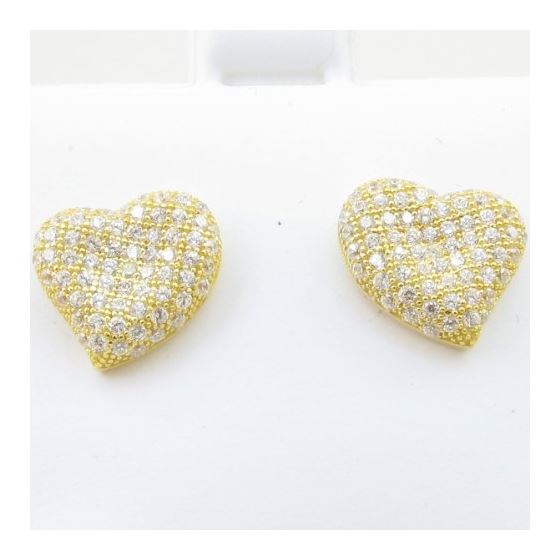 Womens .925 sterling silver Yellow heart earring 4mm thick and 11mm wide Size 2