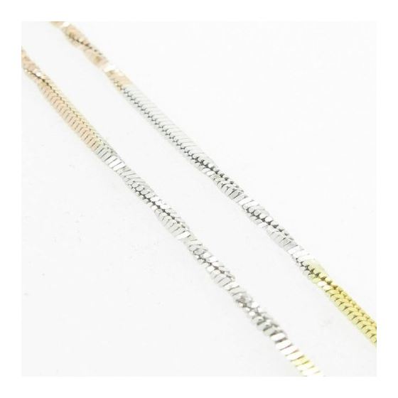 Ladies .925 Italian Sterling Silver Tri Color Snake Link Chain Length - 18 inches Width - 1mm 4