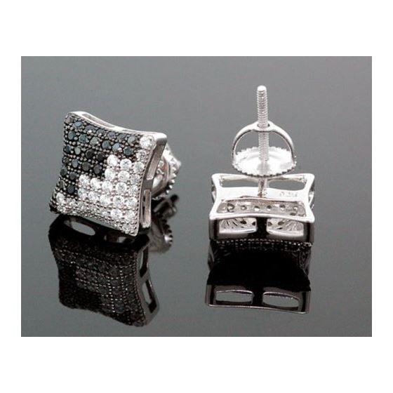 Sterling Silver Unisex Fashion Hand Set Stud Earrings Me0216d 2