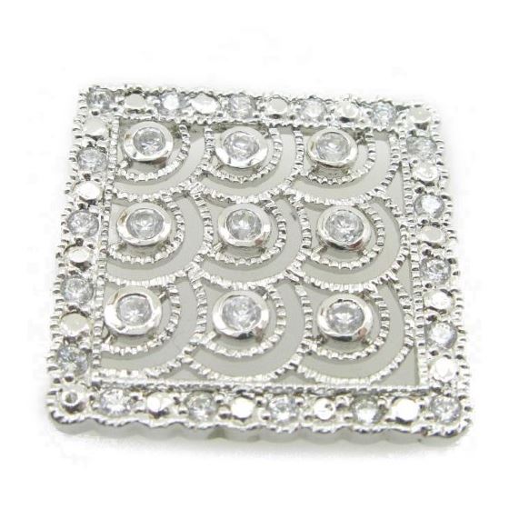 Ladies .925 Italian Sterling Silver square chandelier pendant Length - 26mm Width - 26mm 2