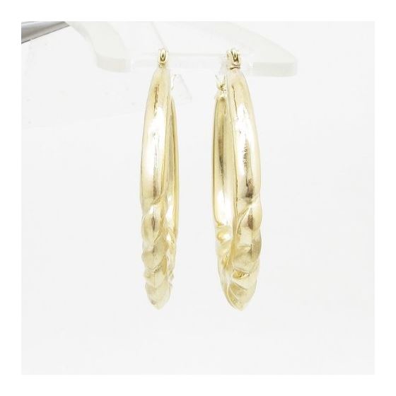 10k Yellow Gold earrings Crest hoop AGBE3 2