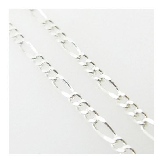 Silver Figaro link chain Necklace BDC71 2