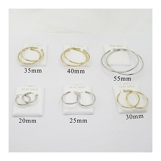 14k Yellow Gold Hoop Endless Earrings Sizes 10 12 14 16 18 21 MM (30 Millimeters) 2