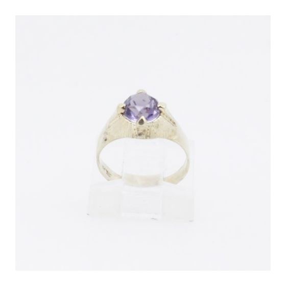 10k Yellow Gold Syntetic purple gemstone ring ajjr87 Size: 2 2