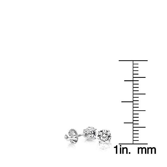 Ladies Platinum Natural Diamond Stud Earrings Wi-4