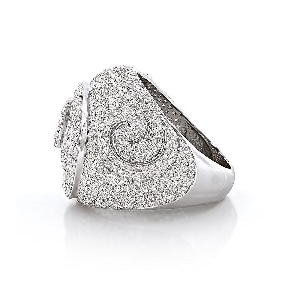 Sterling Silver Mens Diamond Ring 3Ctw (Sterling-2