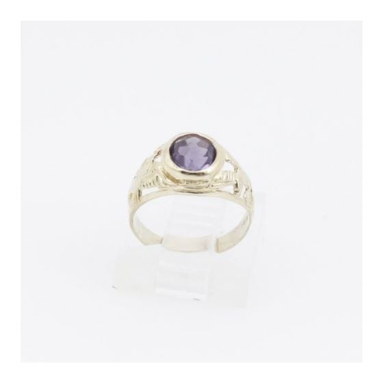 10k Yellow Gold Syntetic purple gemstone ring ajjr60 Size: 2.75 2