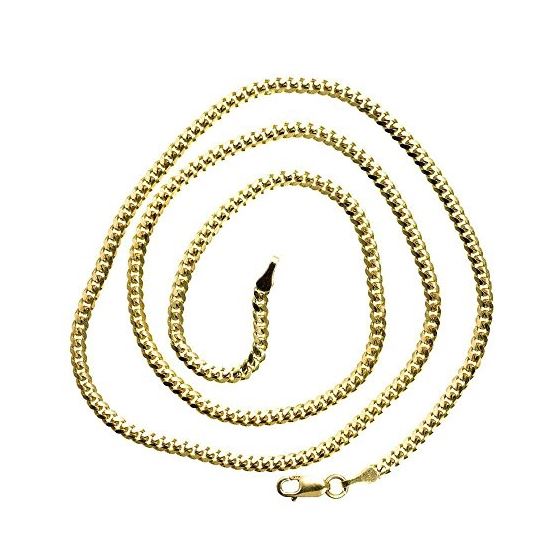 14K YELLOW Gold SOLID ITALY CUBAN Chain - 18 Inches Long 2.6MM Wide 2